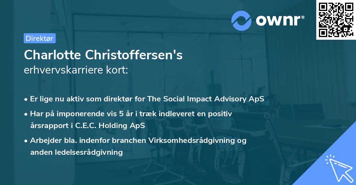 Charlotte Christoffersen's erhvervskarriere kort
