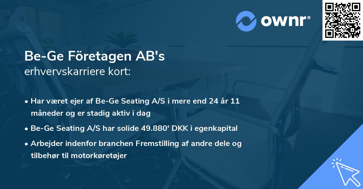 Be-Ge Företagen AB's erhvervskarriere kort