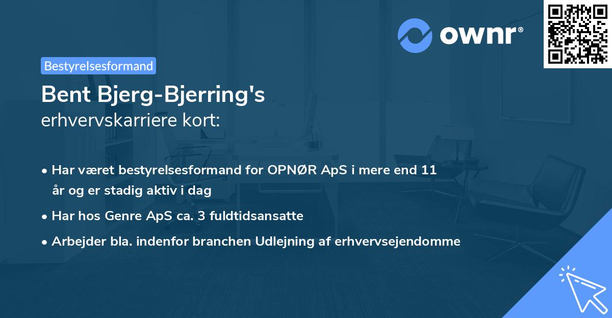 Bent Bjerg-Bjerring's erhvervskarriere kort