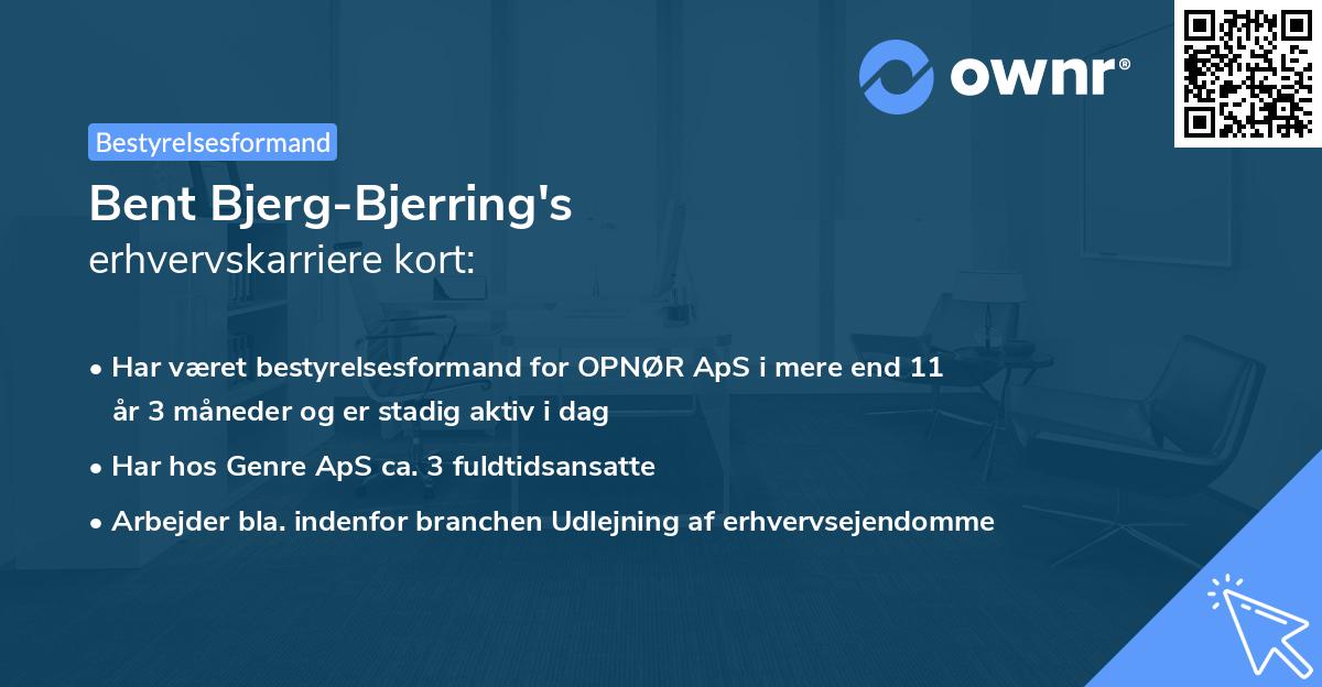 Bent Bjerg-Bjerring's erhvervskarriere kort