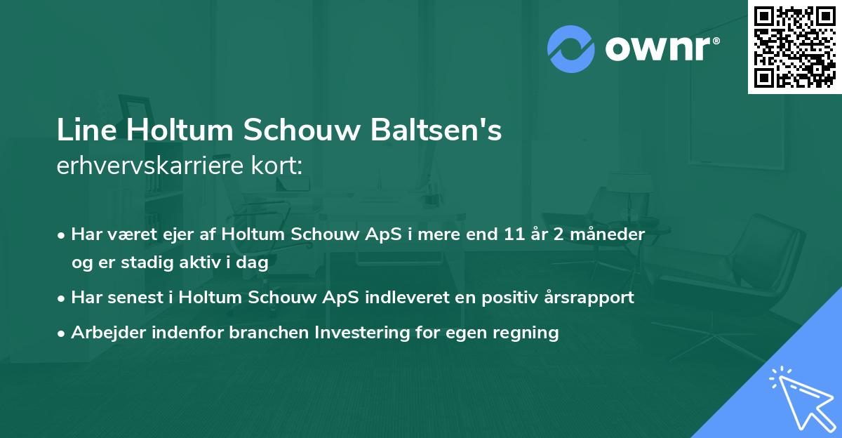 Line Holtum Schouw Baltsen's erhvervskarriere kort