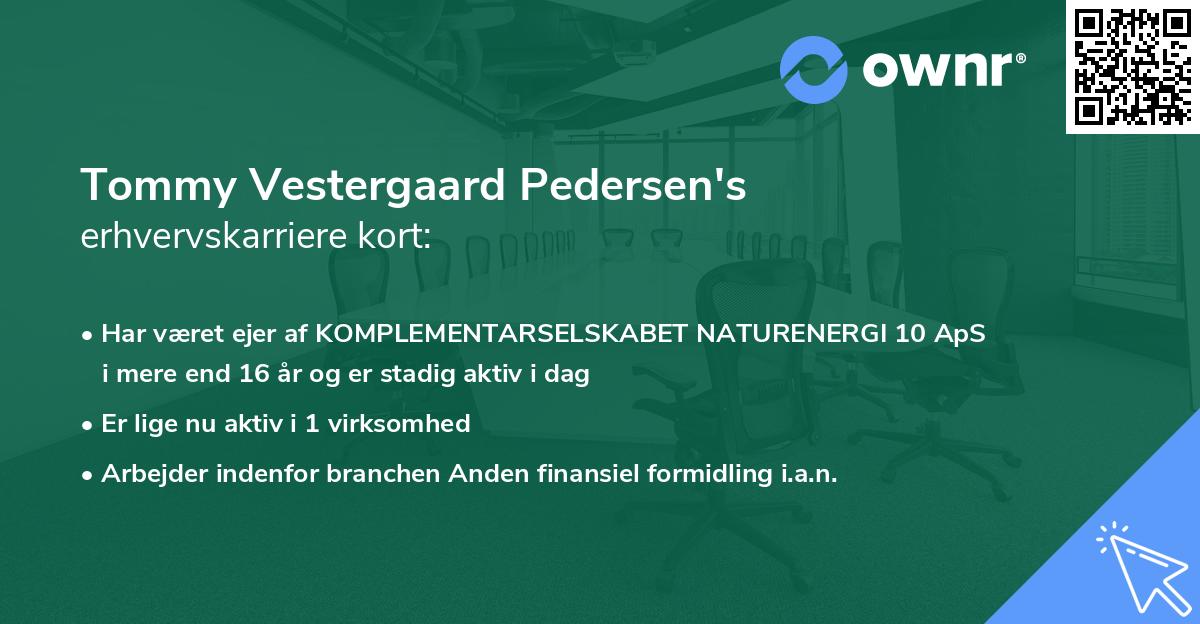 Tommy Vestergaard Pedersen's erhvervskarriere kort
