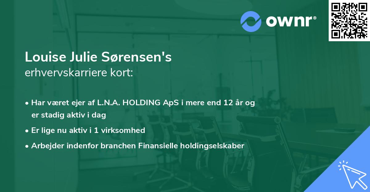 Louise Julie Sørensen's erhvervskarriere kort