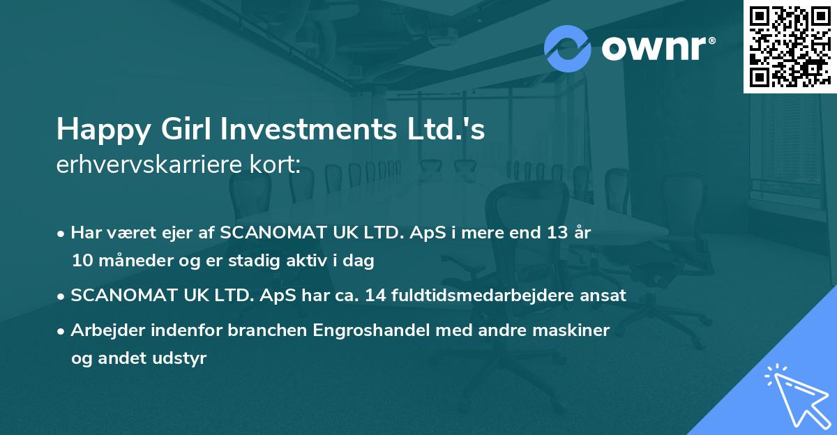 Happy Girl Investments Ltd.'s erhvervskarriere kort