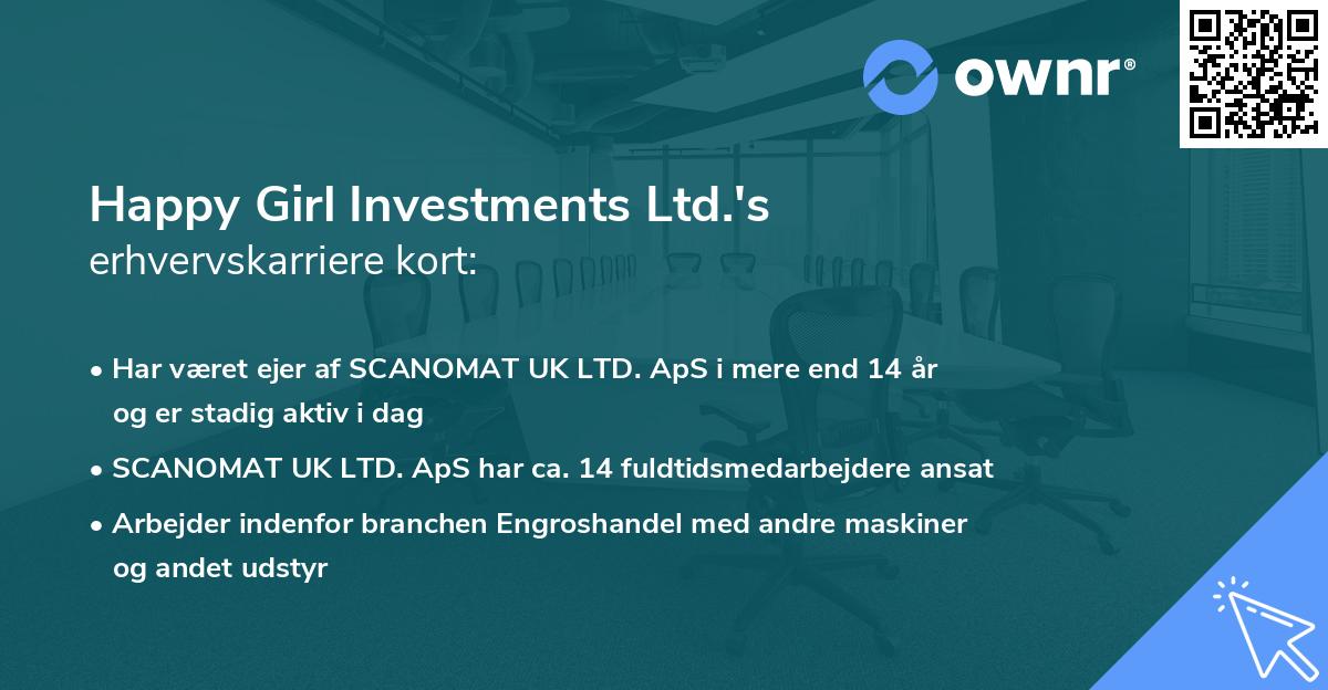 Happy Girl Investments Ltd.'s erhvervskarriere kort