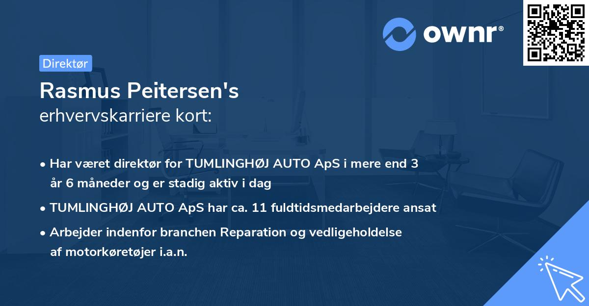 Rasmus Peitersen's erhvervskarriere kort