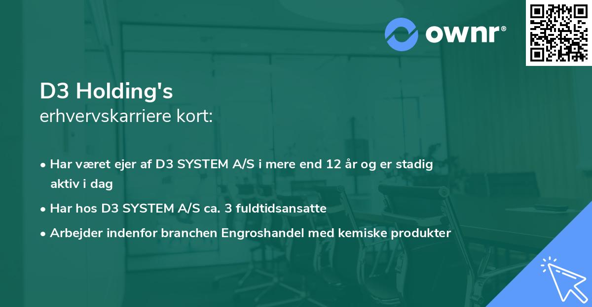 D3 Holding's erhvervskarriere kort