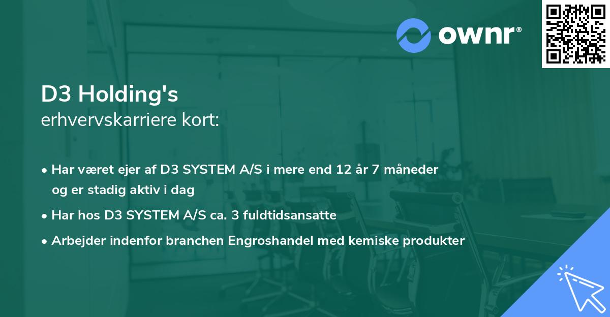 D3 Holding's erhvervskarriere kort