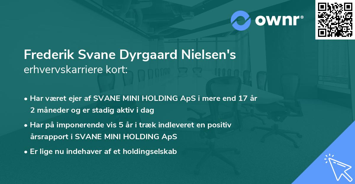 Frederik Svane Dyrgaard Nielsen's erhvervskarriere kort