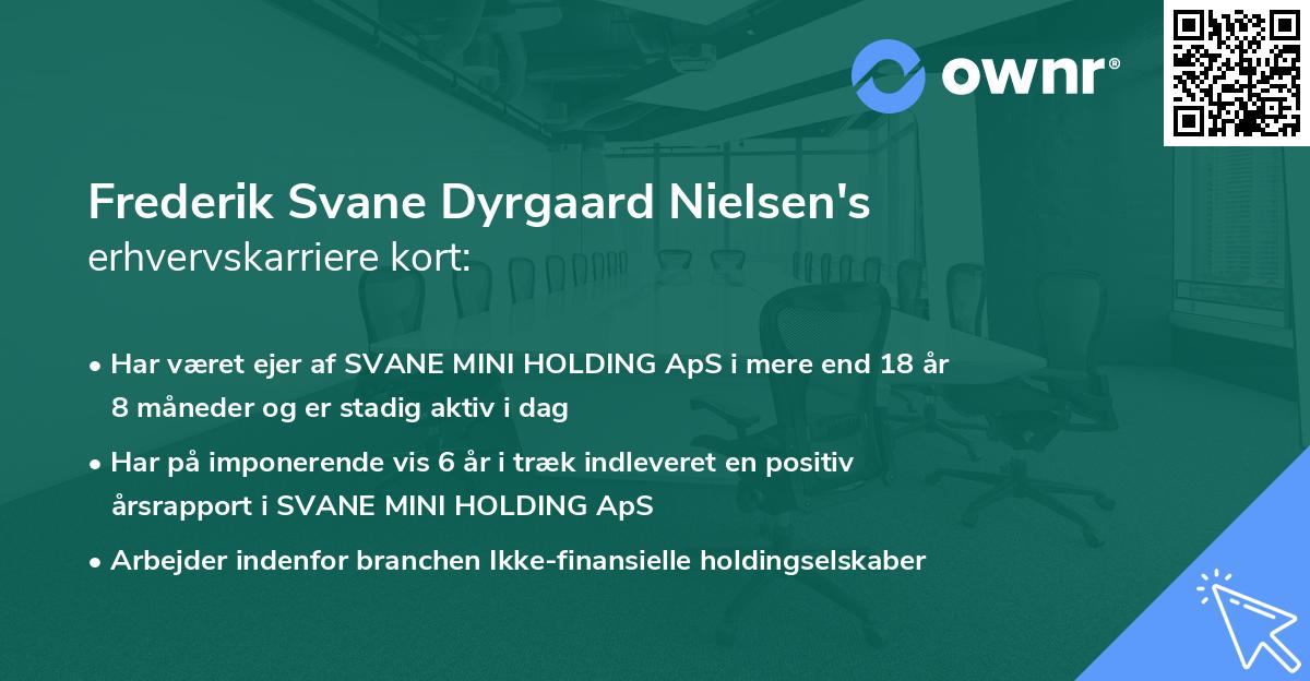 Frederik Svane Dyrgaard Nielsen's erhvervskarriere kort