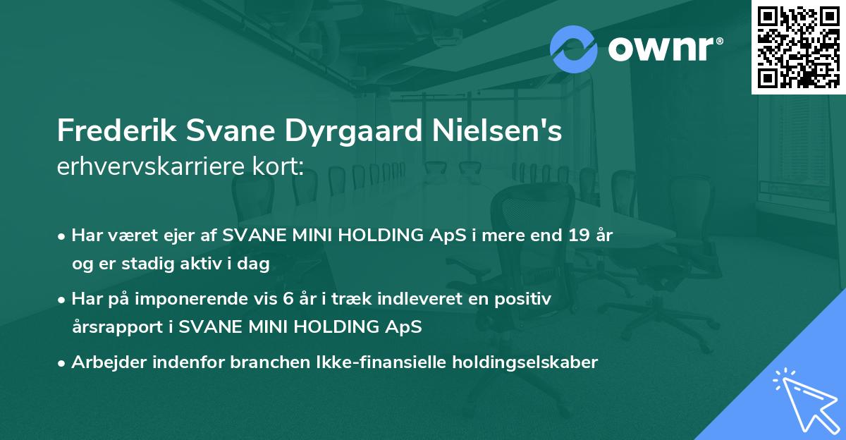 Frederik Svane Dyrgaard Nielsen's erhvervskarriere kort