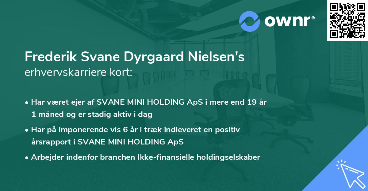 Frederik Svane Dyrgaard Nielsen's erhvervskarriere kort