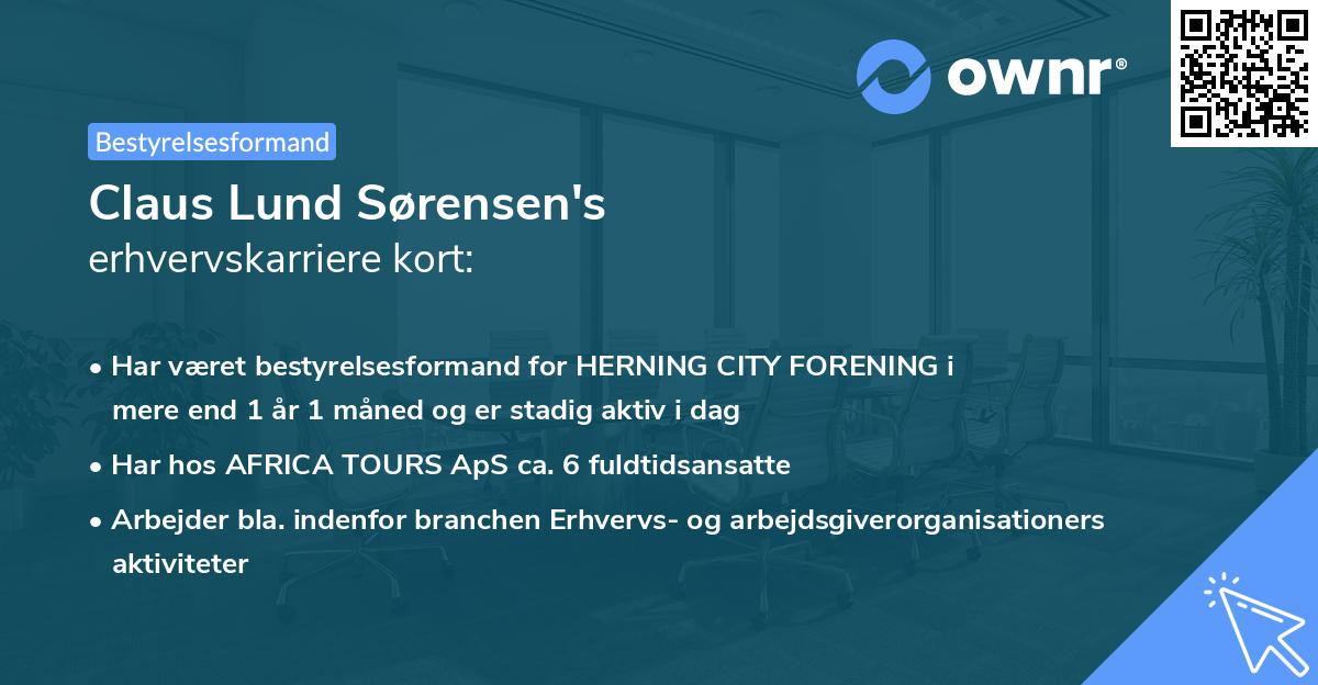Claus Lund Sørensen's erhvervskarriere kort