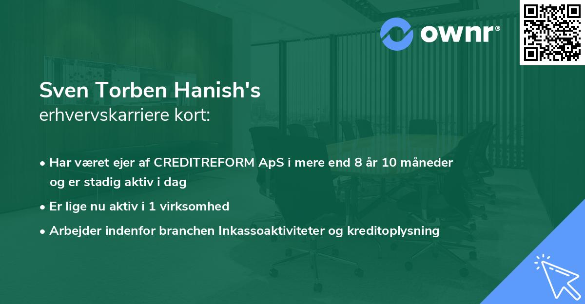 Sven Torben Hanish's erhvervskarriere kort