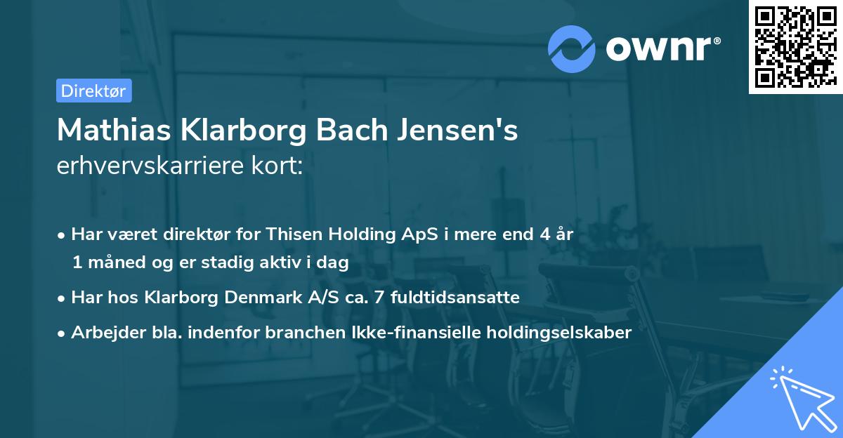 Mathias Klarborg Bach Jensen's erhvervskarriere kort