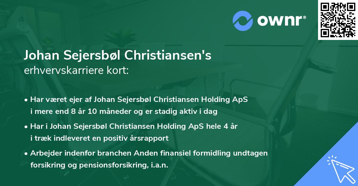 Johan Sejersbøl Christiansen's erhvervskarriere kort