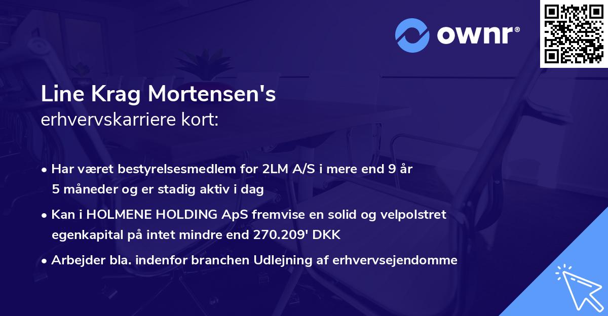 Line Krag Mortensen's erhvervskarriere kort