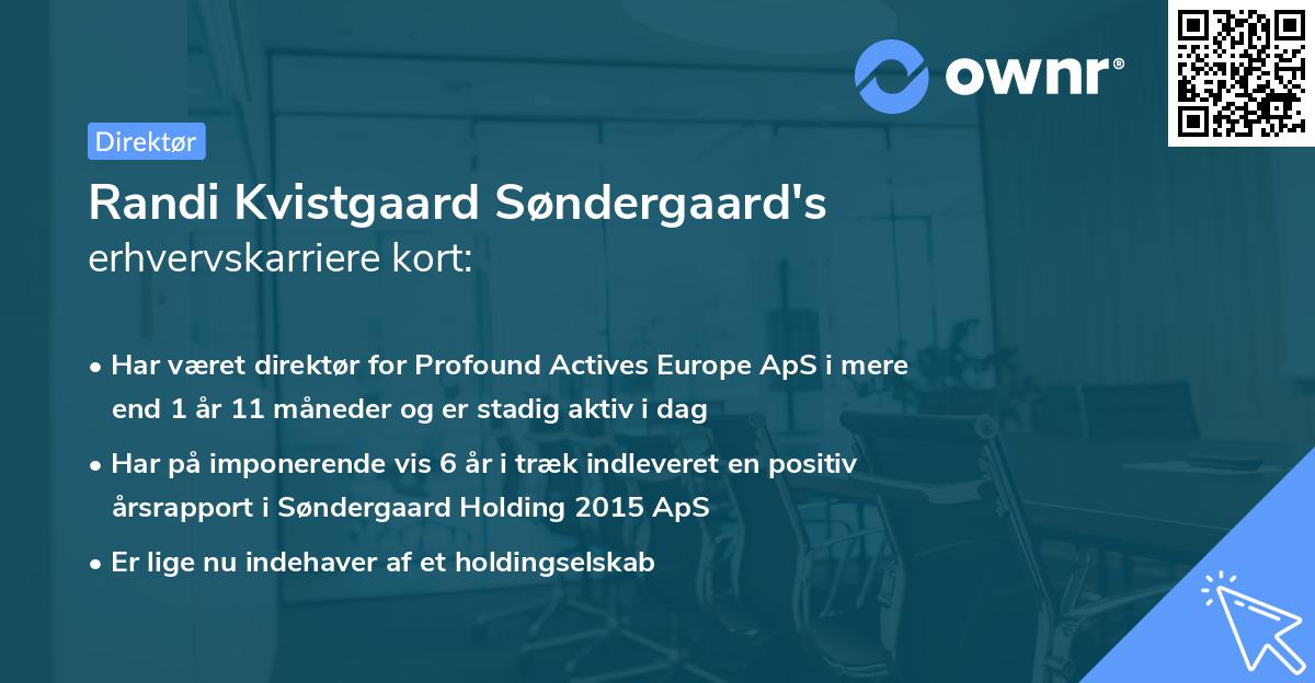Randi Kvistgaard Søndergaard's erhvervskarriere kort