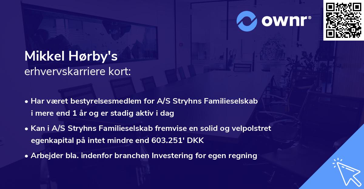 Mikkel Hørby's erhvervskarriere kort