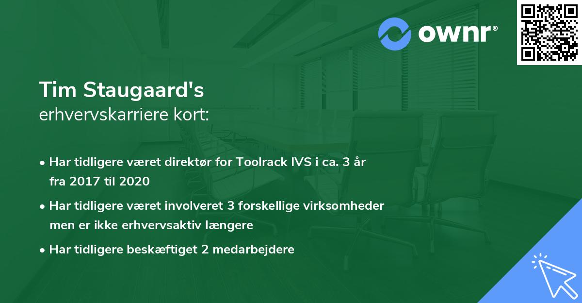 Tim Staugaard's erhvervskarriere kort