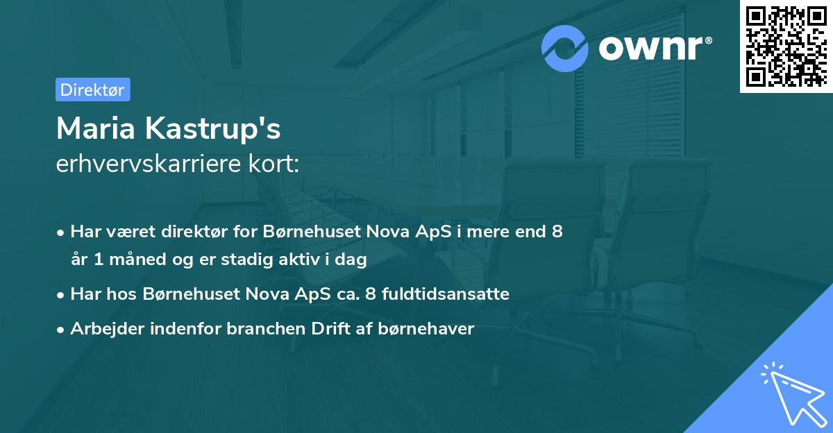 Maria Kastrup's erhvervskarriere kort