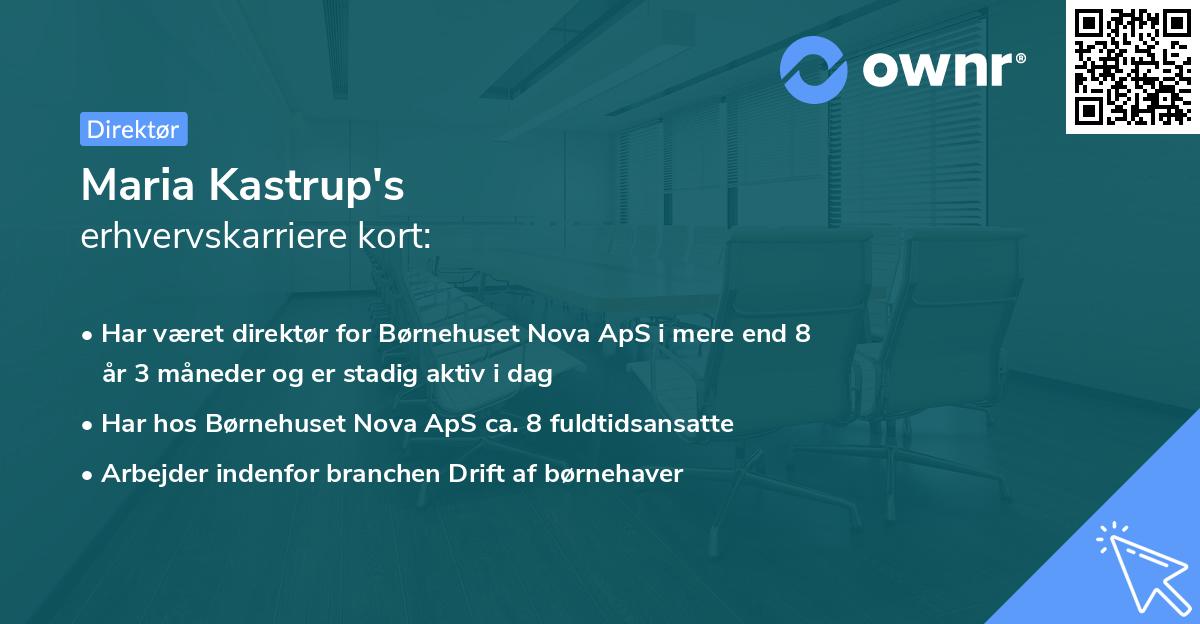 Maria Kastrup's erhvervskarriere kort