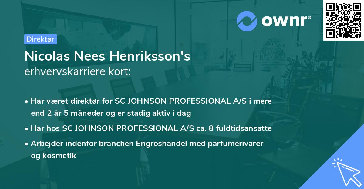 Nicolas Nees Henriksson's erhvervskarriere kort