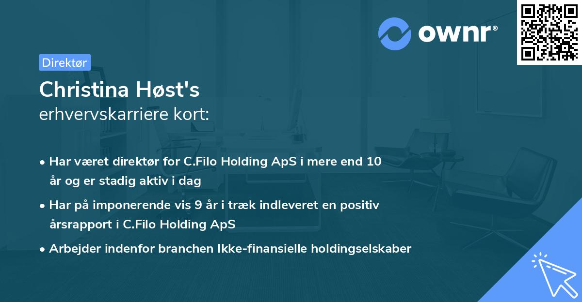 Christina Høst's erhvervskarriere kort