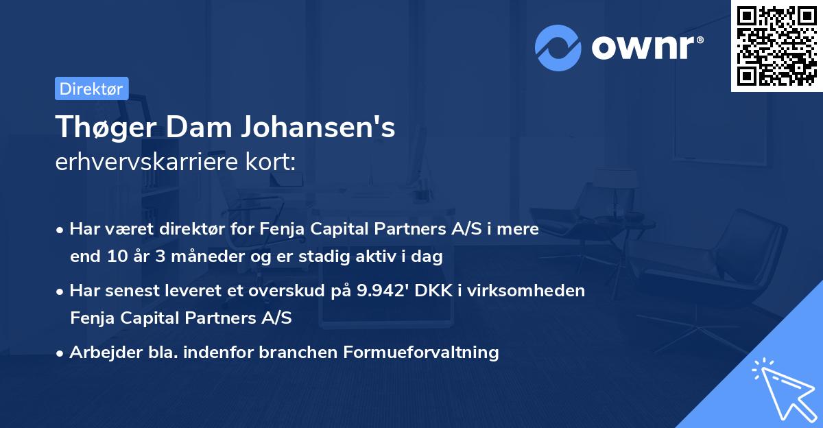 Thøger Dam Johansen's erhvervskarriere kort