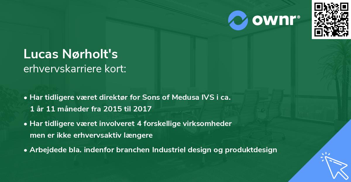 Lucas Nørholt's erhvervskarriere kort