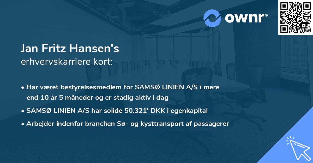Jan Fritz Hansen's erhvervskarriere kort