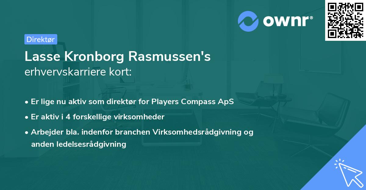 Lasse Kronborg Rasmussen's erhvervskarriere kort