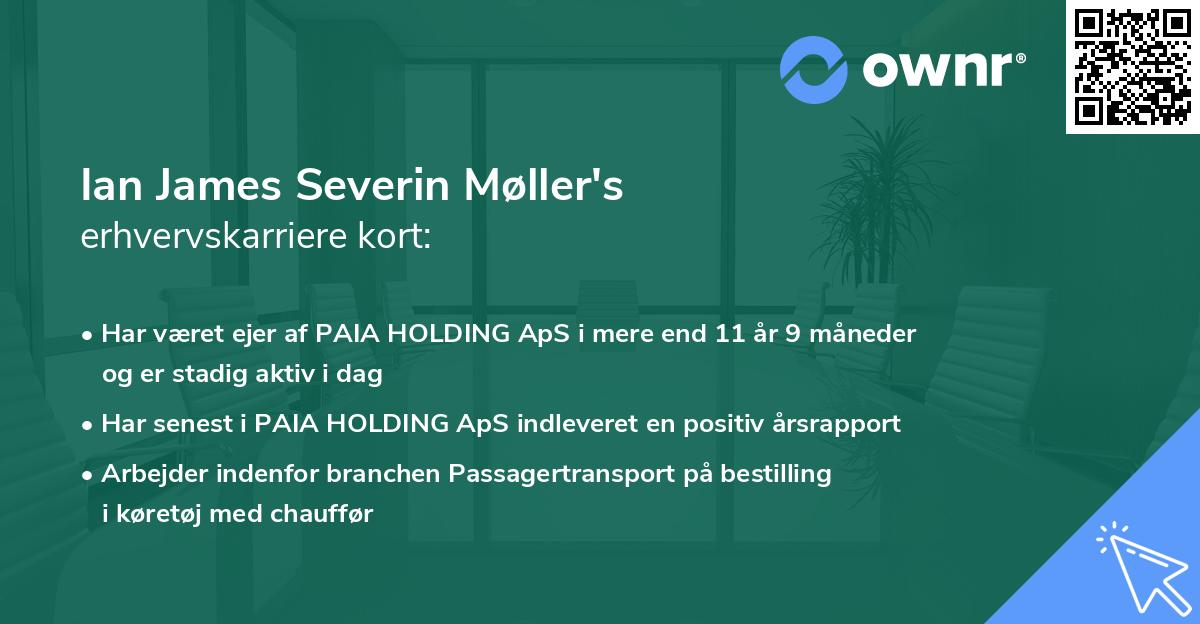 Ian James Severin Møller's erhvervskarriere kort