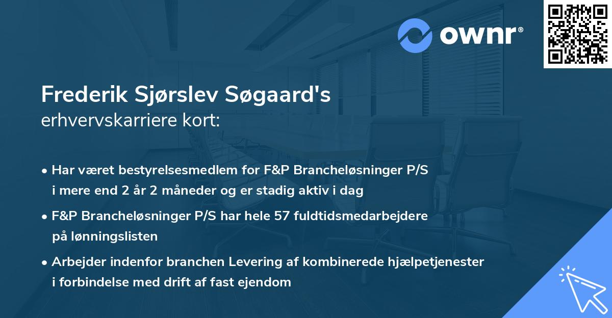 Frederik Sjørslev Søgaard's erhvervskarriere kort