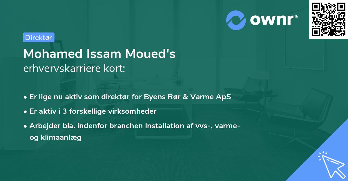 Mohamed Issam Moued's erhvervskarriere kort