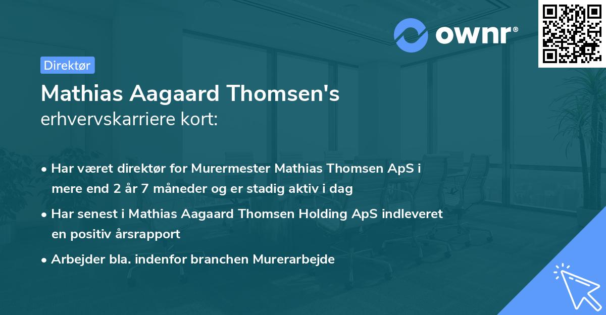 Mathias Aagaard Thomsen's erhvervskarriere kort