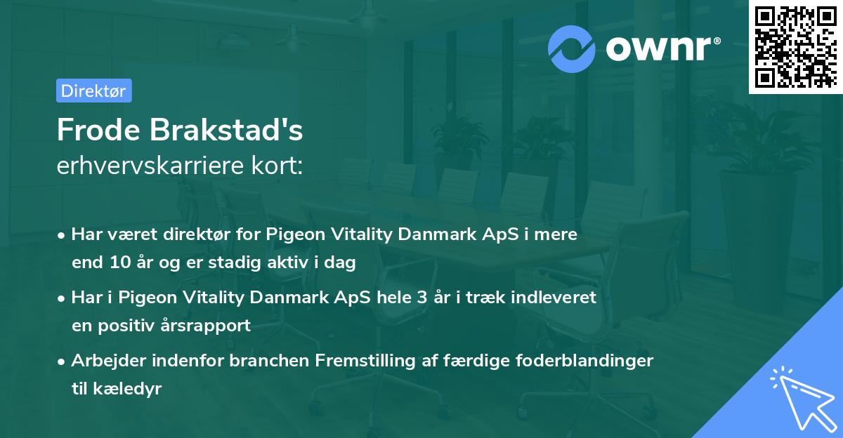 Frode Brakstad's erhvervskarriere kort