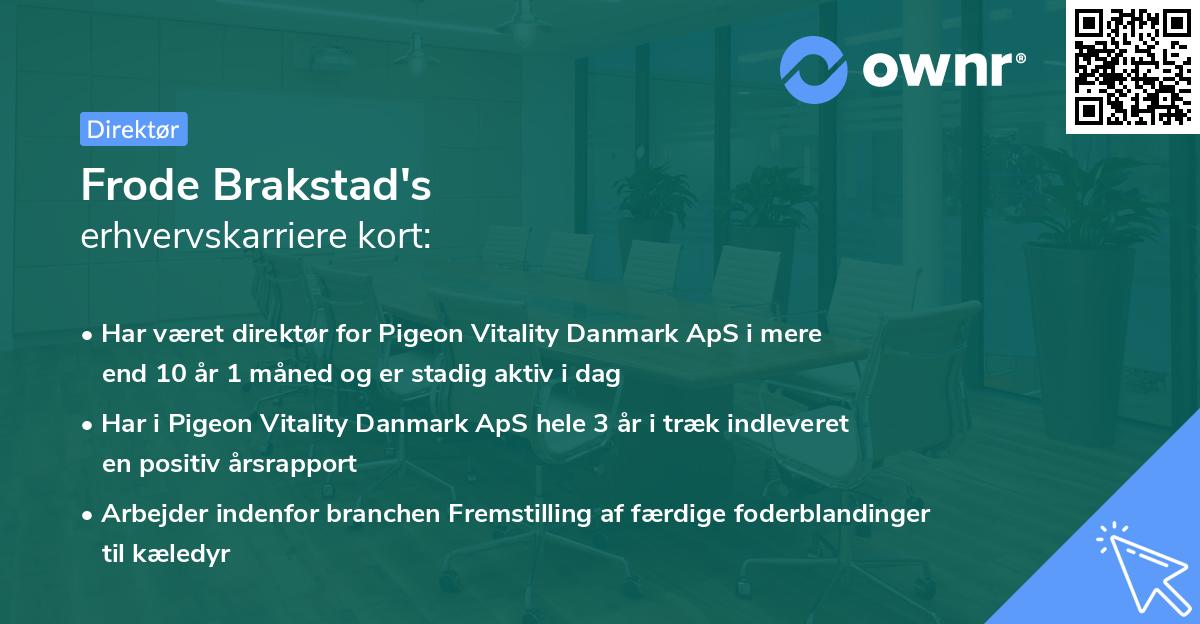 Frode Brakstad's erhvervskarriere kort