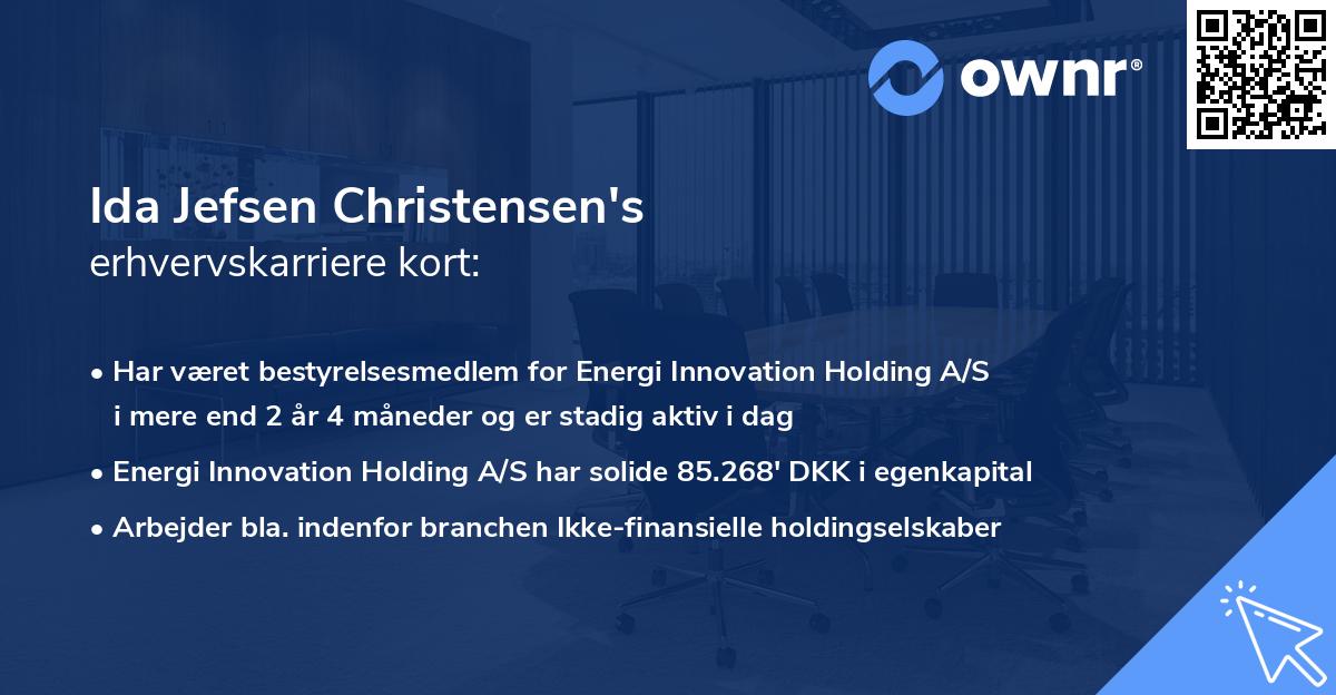 Ida Jefsen Christensen's erhvervskarriere kort