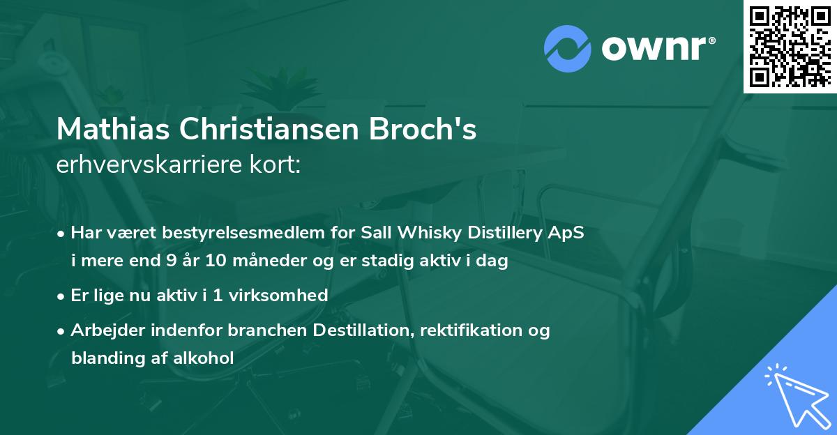 Mathias Christiansen Broch's erhvervskarriere kort