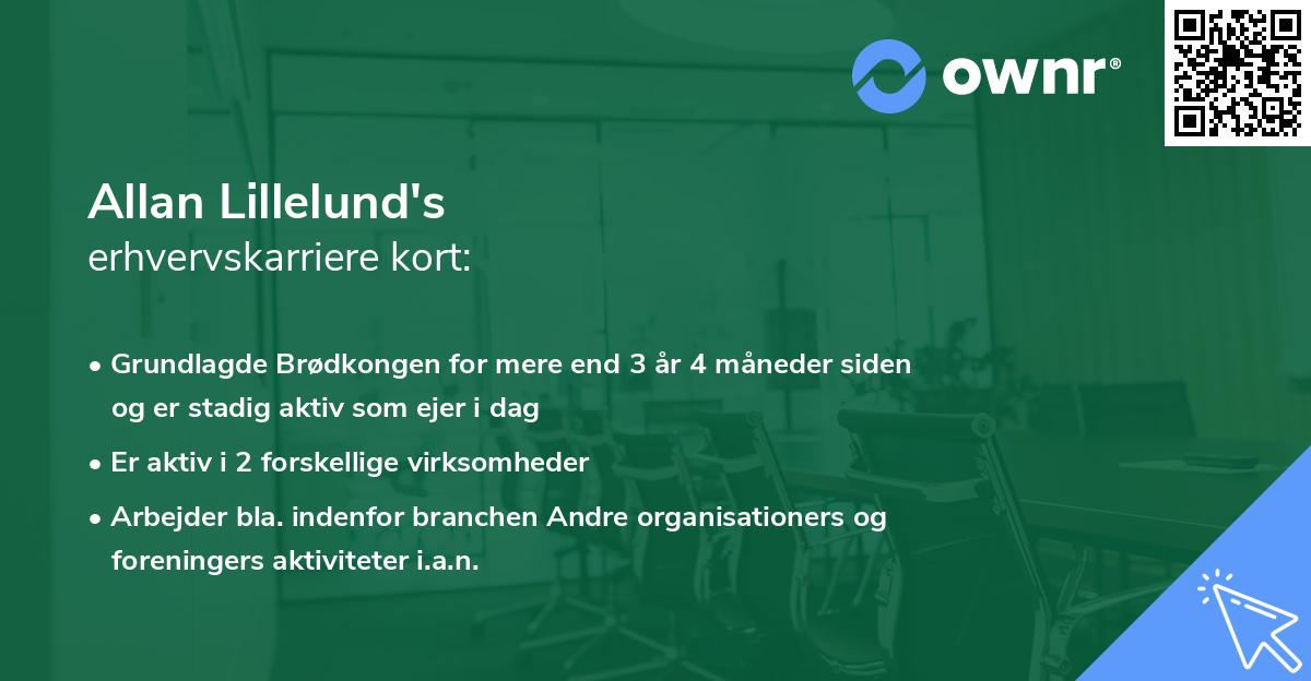 Allan Lillelund's erhvervskarriere kort