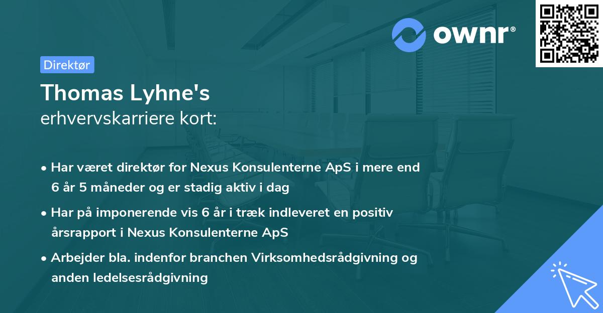 Thomas Lyhne's erhvervskarriere kort