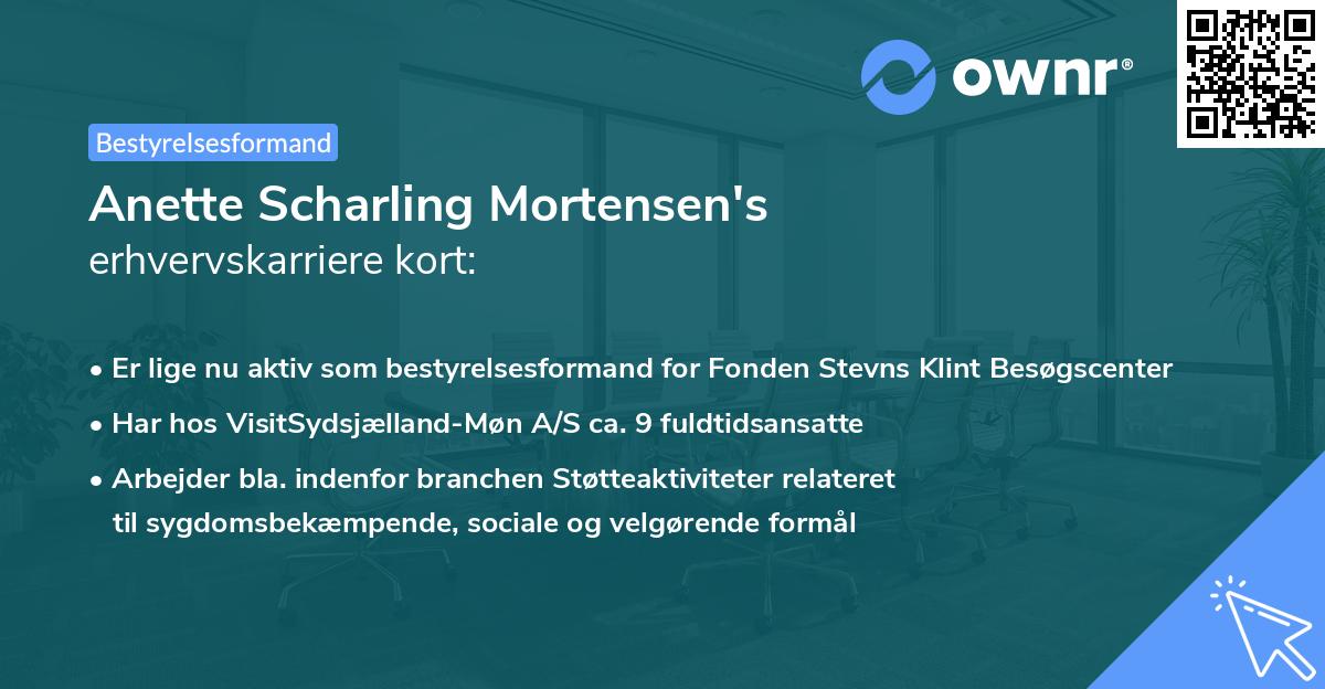 Anette Scharling Mortensen's erhvervskarriere kort