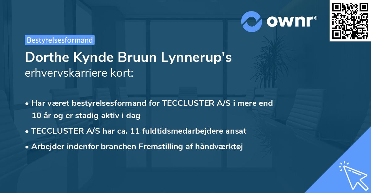 Dorthe Kynde Bruun Lynnerup's erhvervskarriere kort