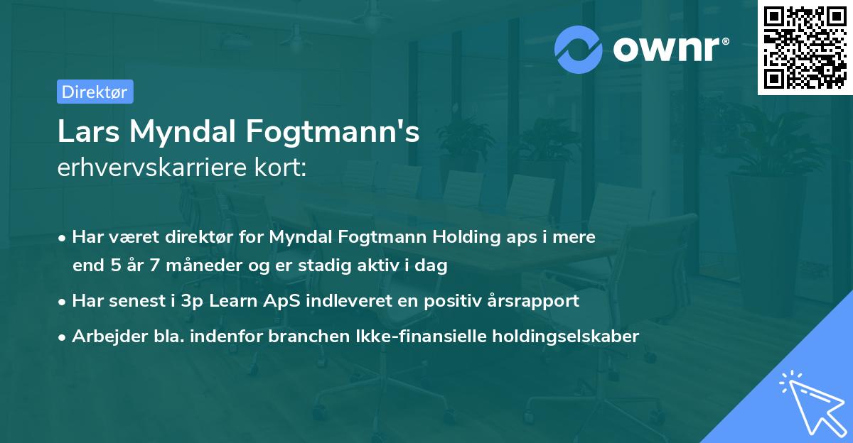 Lars Myndal Fogtmann's erhvervskarriere kort