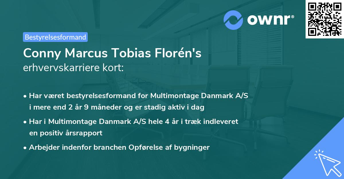 Conny Marcus Tobias Florén's erhvervskarriere kort