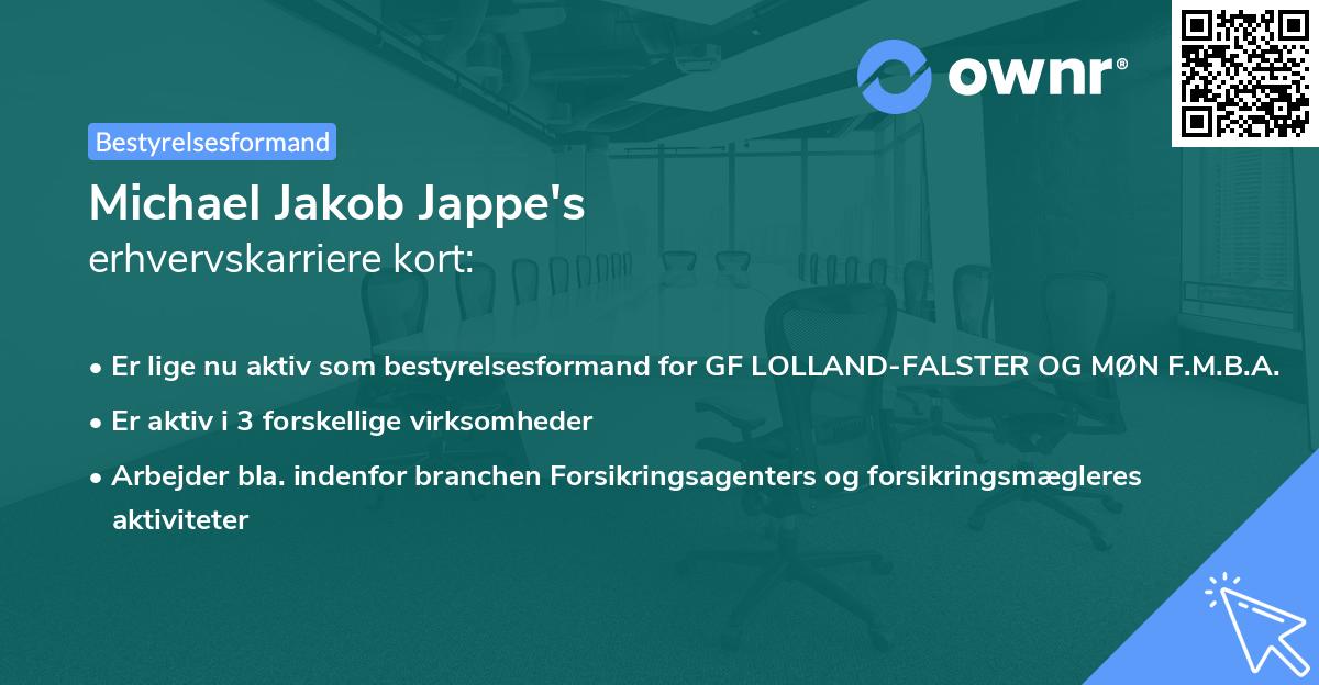 Michael Jakob Jappe's erhvervskarriere kort