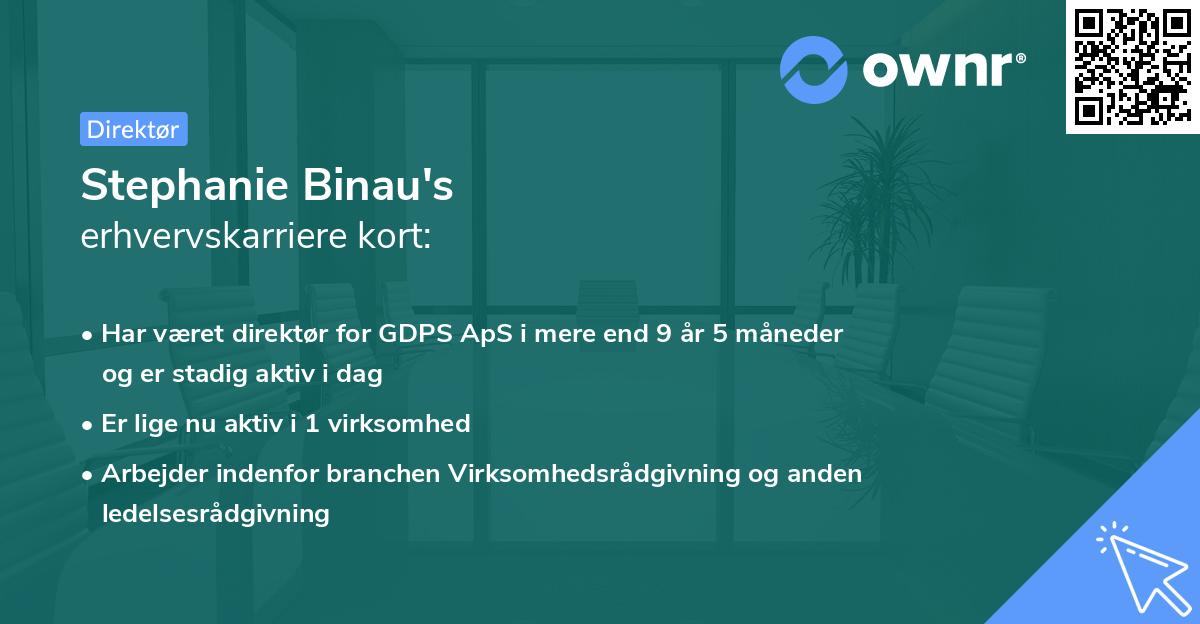Stephanie Binau's erhvervskarriere kort