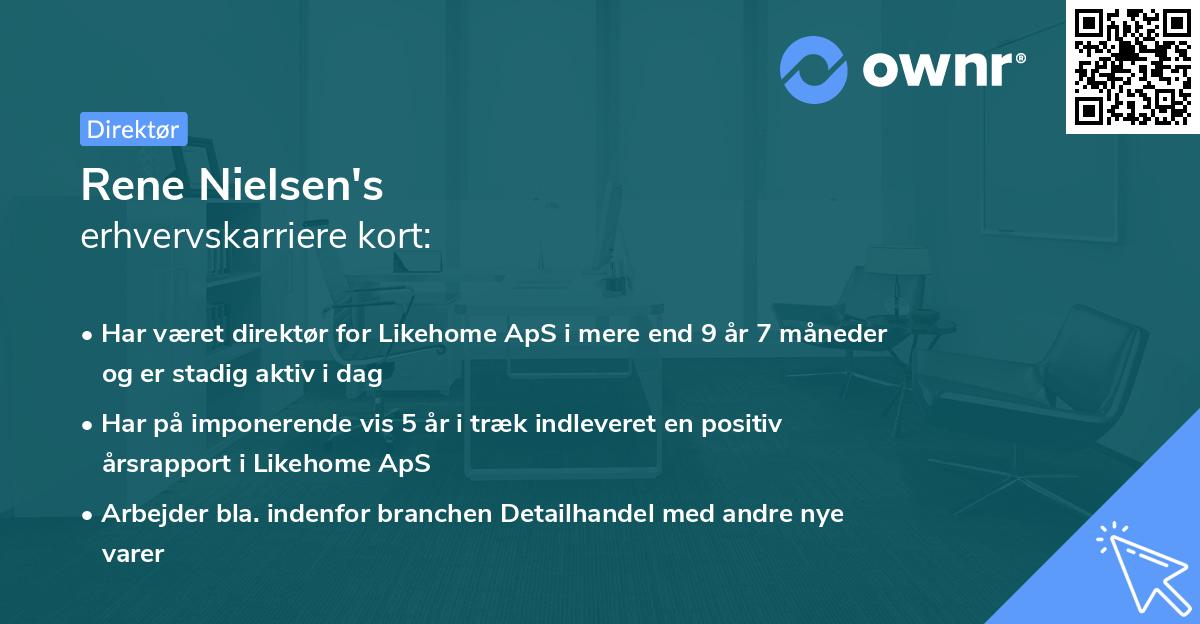 Rene Nielsen's erhvervskarriere kort