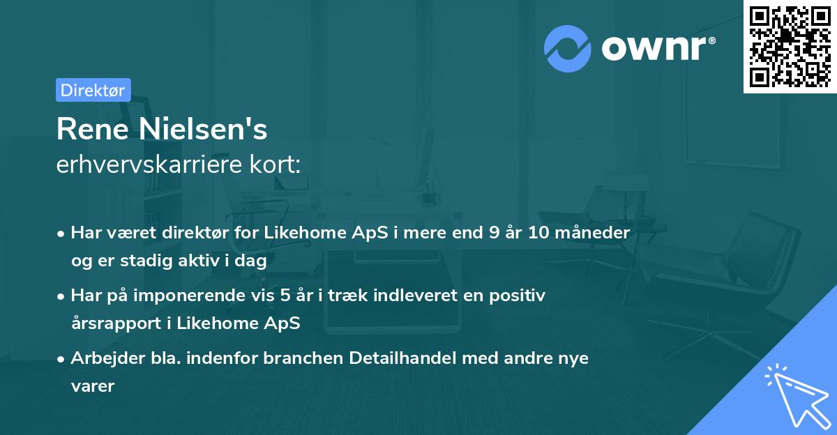 Rene Nielsen's erhvervskarriere kort